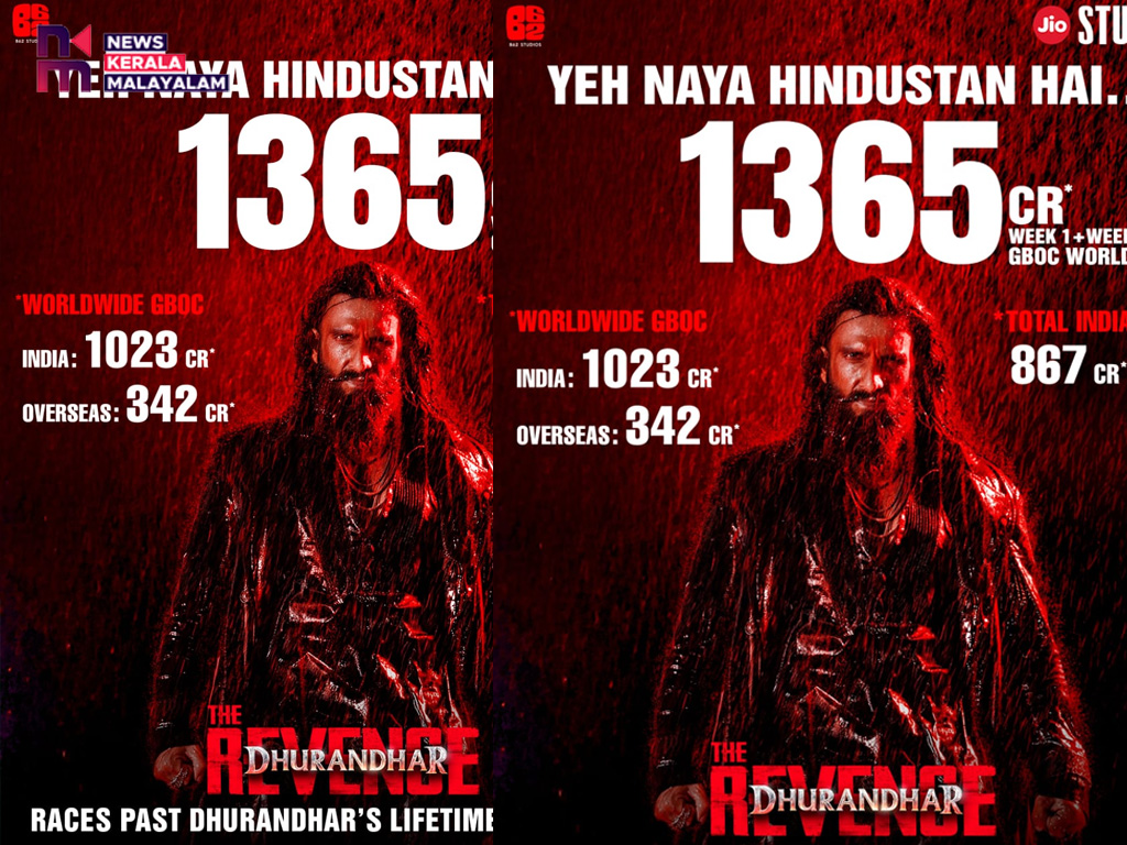 ‘ധുരന്ധർ’ ആദ്യ ഭാഗത്തിന്റെ ആഗോള ഗ്രോസ് 11 ദിനം കൊണ്ട് മറികടന്ന് *’ധുരന്ധർ പ്രതികാരം